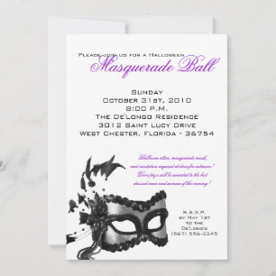 5 x 7 Halloween Masquerad Boll Mask-inbjudan Inbjudningar
