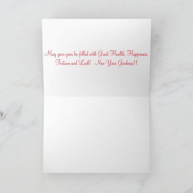 5 x 7-hälsningskort. Nya året för kinesiska lyckli Tack Kort (Inuti)