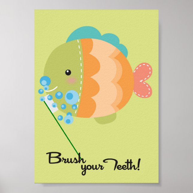 5 x 7 Havsfisken krossar tjugonde badmur Poster (Framsidan)