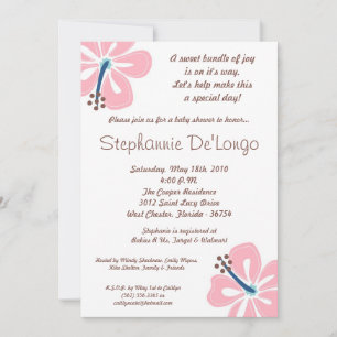 5 x 7 Hawaii HibiscusFlower Baby Shower-inbjudan Inbjudningar