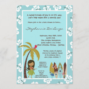 5 x 7 Hawaii Luau Tropical Baby Shower-inbjudan Inbjudningar