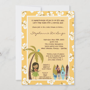 5 x 7 Hawaii Luau Tropical Baby Shower-inbjudan Inbjudningar