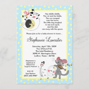 5 x 7 Hej Diddle Didd Nursery Baby Shower-inbjudan Inbjudningar