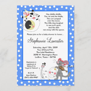 5 x 7 Hej Diddle Didd Nursery Baby Shower-inbjudan Inbjudningar