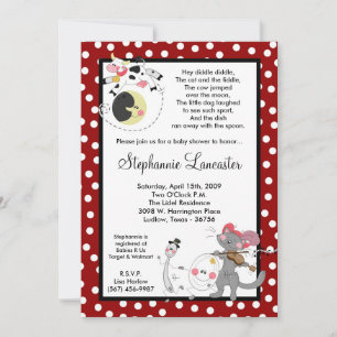 5 x 7 Hej Diddle Didd Nursery Baby Shower-inbjudan Inbjudningar