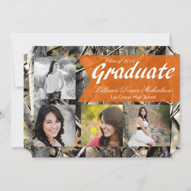 5 x 7 Hunters Camo Camouflage Senior-meddelande Meddelande (Framsida)