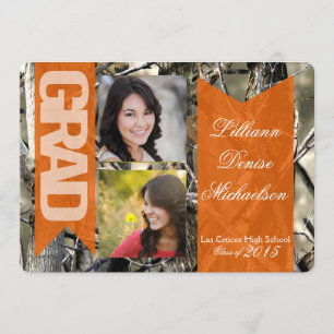 5 x 7 Hunters Camo Camouflage Senior-meddelande Meddelande