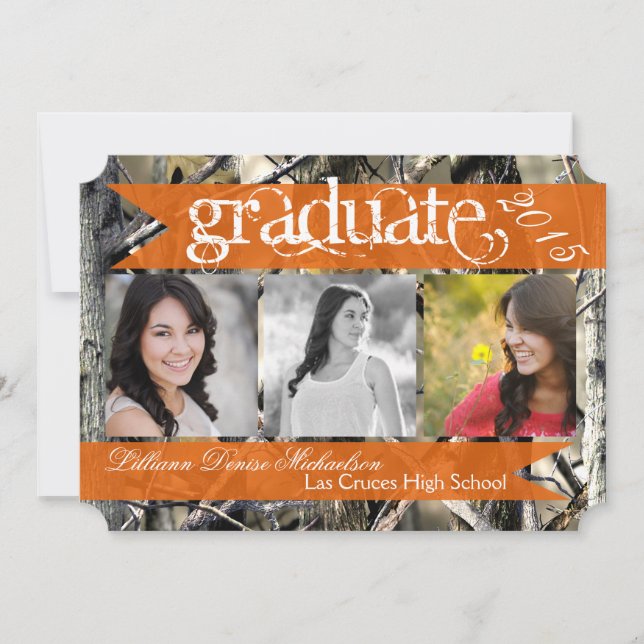 5 x 7 Hunters Camo Camouflage Senior-meddelande Meddelande (Framsida)