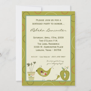 5 x 7 Inbjudan - Garden Friends Birthday-inbjudan