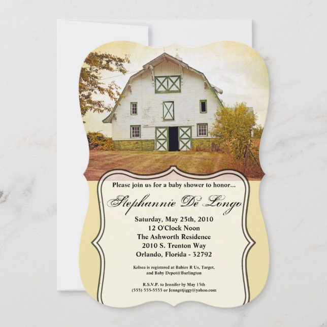5 x 7-inbjudan till babyskor Solnedgång Barn Land  Inbjudningar (Framsida)