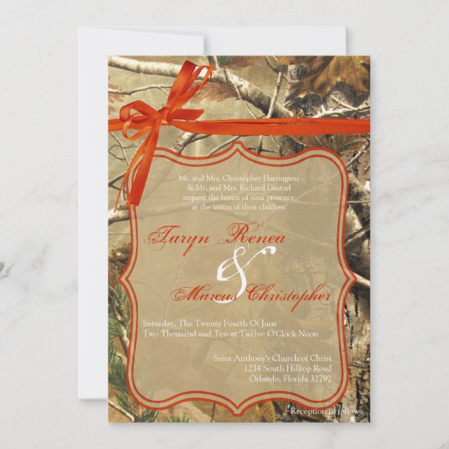 5 x 7 Jägare Camoflouge Camo Wedding bjudande Inbjudningar (Framsida)