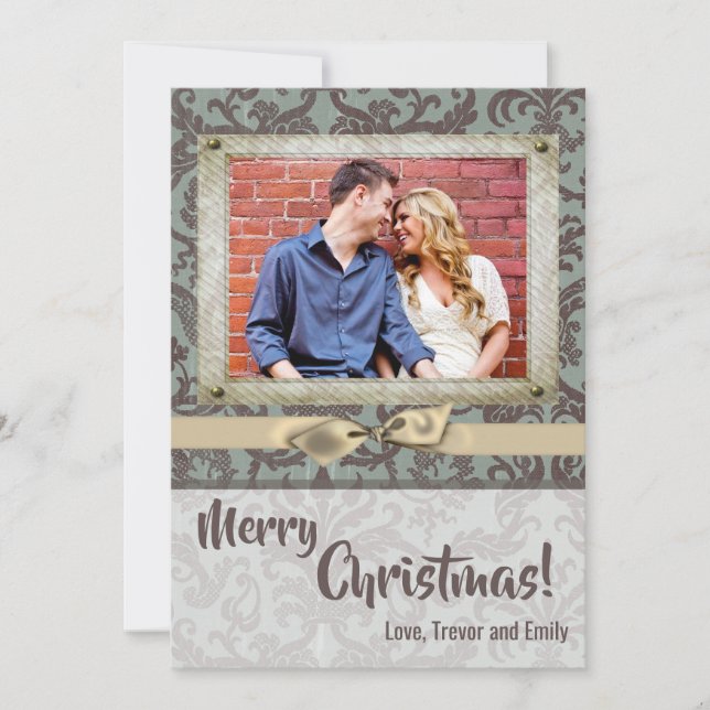 5 x 7-jullekort för JULAFTON - BlåskaftsFabric-FOT Julkort (Framsida)