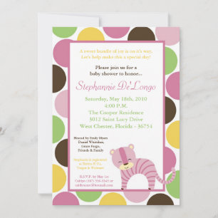 5 x 7 Jungle Queen Tiger Baby Shower-inbjudan Inbjudningar