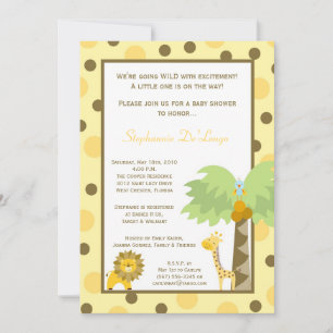 5 x 7 Jungle Safari Zoo Anima Baby Shower-inbjudan Inbjudningar