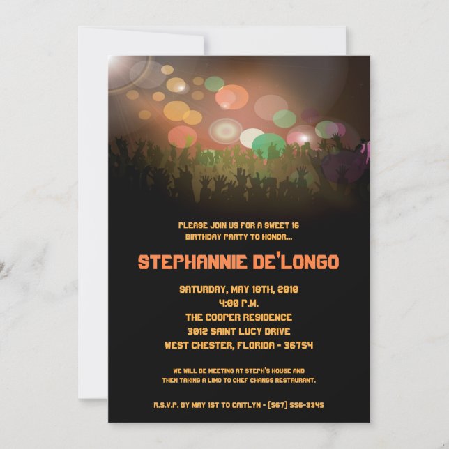 5 x 7 konsertband är svensk 16-dagars inbjudan (Framsida)