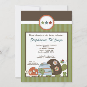 5 x 7 Laguna Turtle Frog Bee Baby Shower-inbjudan Inbjudningar