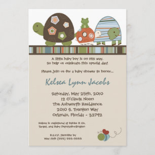 5 x 7 Laguna Turtle Frog Bee Baby Shower-inbjudan Inbjudningar