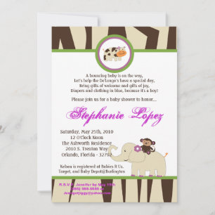 5 x 7 Lila Jacana Baby Shower-inbjudan Inbjudningar