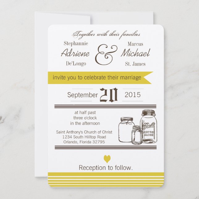 5 x 7 Mason Burk Land Rustic Wedding bjudande in Inbjudningar (Framsida)