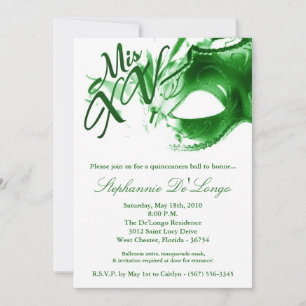 5 x 7 Masqueramask 15 Quinceanera Boll-inbjudan Inbjudningar