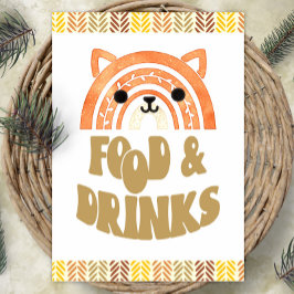 5 x 7 Mat och dryck Boho Woodland Fox Birthday Poster