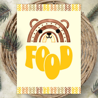5 x 7 Mat Station Boho Woodland Bear Birthday Poster