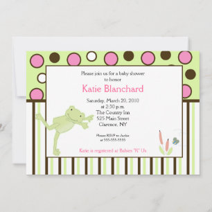 5 x 7 Mod Blad från Rosa Trendig Dot Baby Shower Inbjudningar