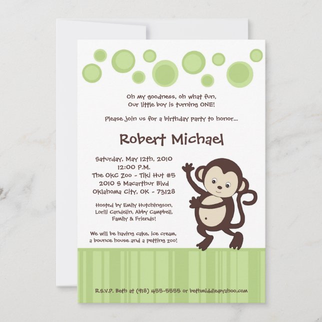 5 x 7 Neutra pop-monopolet Dance Birthday-inbjudan Inbjudningar (Framsida)