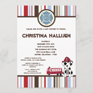 5 x 7 Nojo Fire Engine Baby Shower-inbjudan Inbjudningar