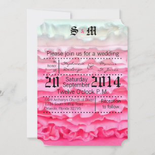 5 x 7 Ombre Rand Rosa Frosting Bröllopsinbjudan Inbjudningar