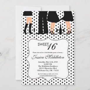 5 x 7 Party People Sweet 16 Birthday-inbjudan Inbjudningar