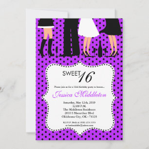 5 x 7 Party People Sweet 16 Birthday-inbjudan Inbjudningar