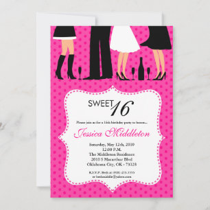 5 x 7 Party People Sweet 16 Birthday-inbjudan Inbjudningar