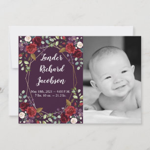 5 x 7 Photo Bircement Army Plum Lila Ro Meddelande