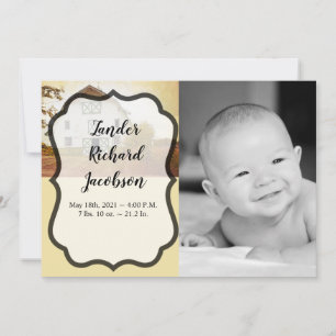 5 x 7 Photo Birth Announcement Army Sunset Barn Co Meddelande