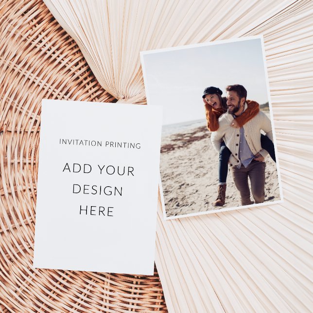 5" x 7" Porträtt Foto Inbjudan Tryckning (Wedding Photo Invitation Printing )