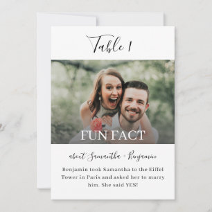 5 x 7 Roligt Facts Photo Bröllop Bordsnummer