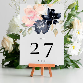 5 x 7 Romantiska Blommigten Bröllop Bordsnummer