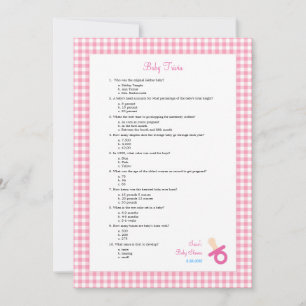 5 x 7 Rosa Baby Trivia Shower Game