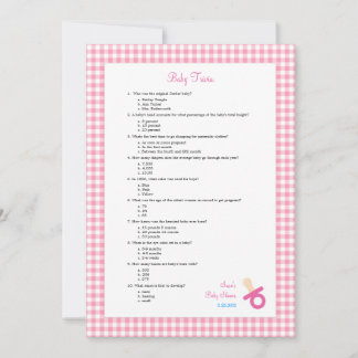 5 x 7 Rosa Baby Trivia Shower Game