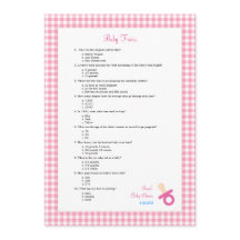 5 x 7 Rosa Baby Trivia Shower Game