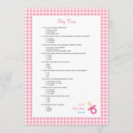 5 x 7 Rosa Baby Trivia Shower Game