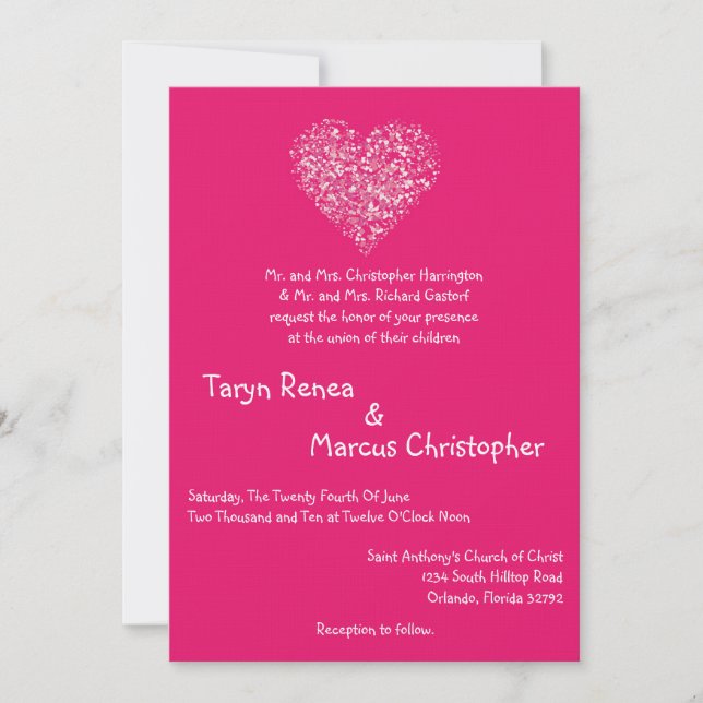5 x 7 Rosa Blommigt Petals Flower Wedding bjudning Inbjudningar (Framsida)