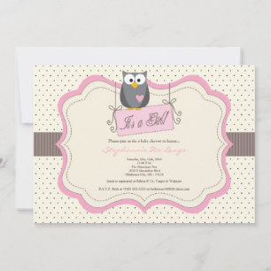 5 x 7 Rosa Hoot Uggla Woodland Baby Shower-inbjuda Inbjudningar