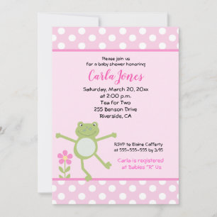 5 x 7 Rosa Leap Frog Girl Baby Shower-inbjudan Inbjudningar