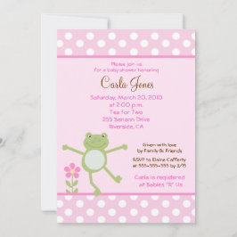 5 x 7 Rosa Leap Frog Girl Baby Shower-inbjudan Inbjudningar