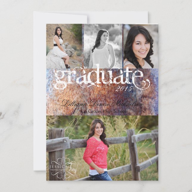 5 x 7 Rusted Metall Old Steel Gru Senior Notice Meddelande (Framsida)