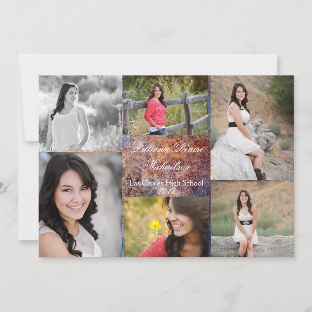 5 x 7 Rusted Metall Old Steel Gru Senior Notice Meddelande (Framsida)