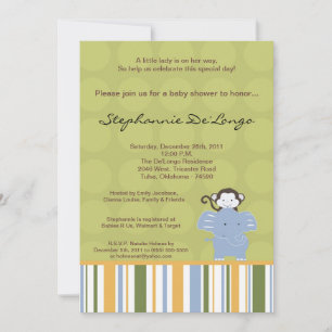 5 x 7 Safari Friends Baby Shower-inbjudan Inbjudningar