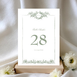 5 x 7 Sage Grönt Bordsnummer för utandning av läde